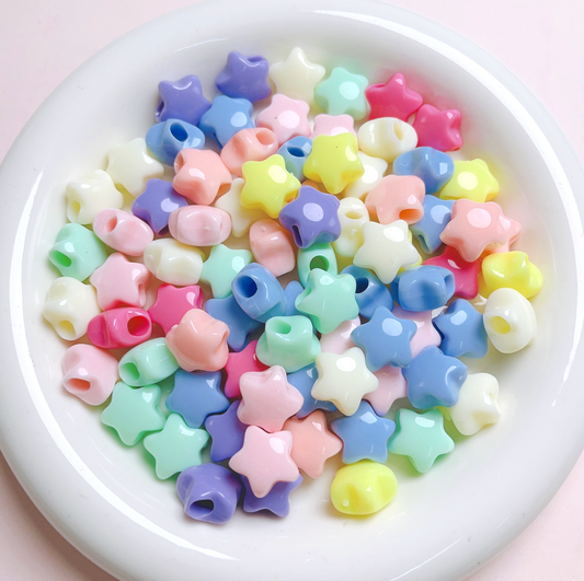 14MM Pastel Puffy Star Acrylic Spacer Beads