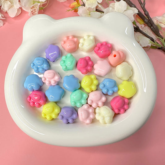 Pastel Kitty Cat Paws Spacer Beads (16mm x 18.5mm)