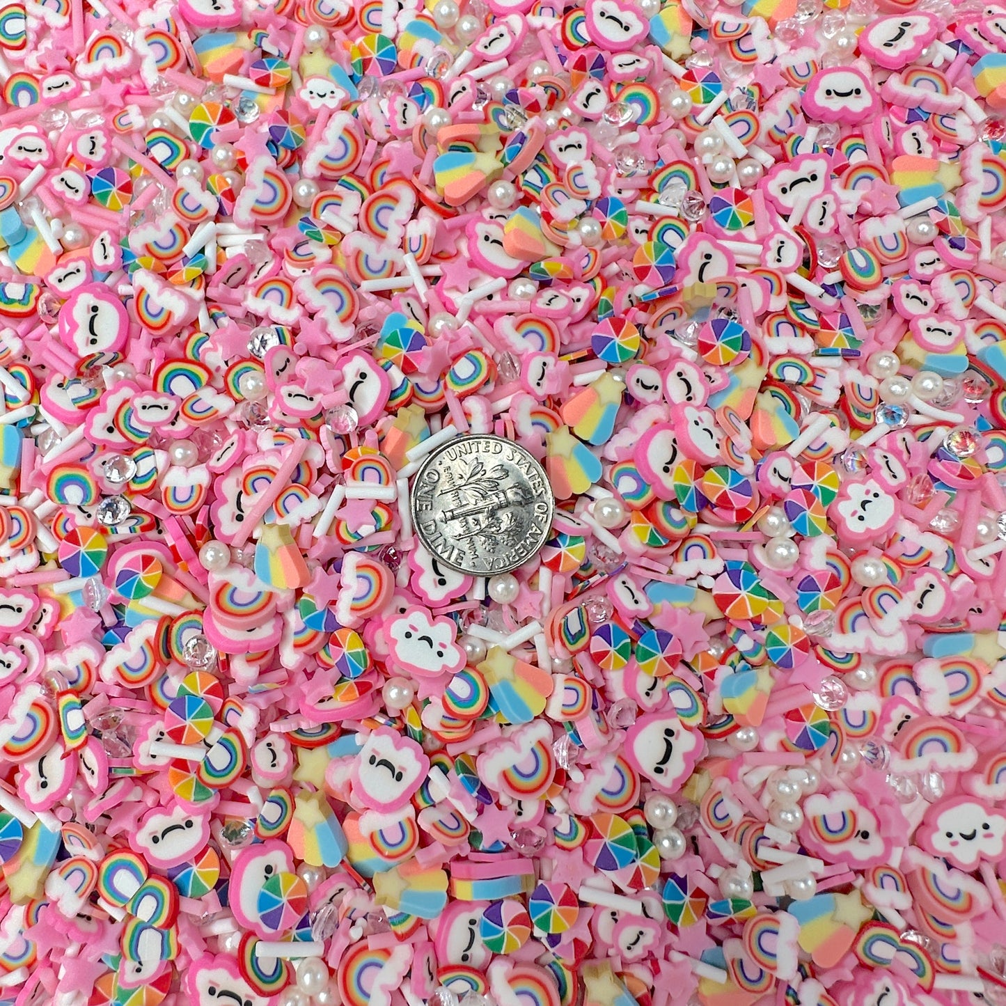 FAKE Pink Happy Skies, Sky Polymer Clay Sprinkle Mix (NOT EDIBLE) D37-23