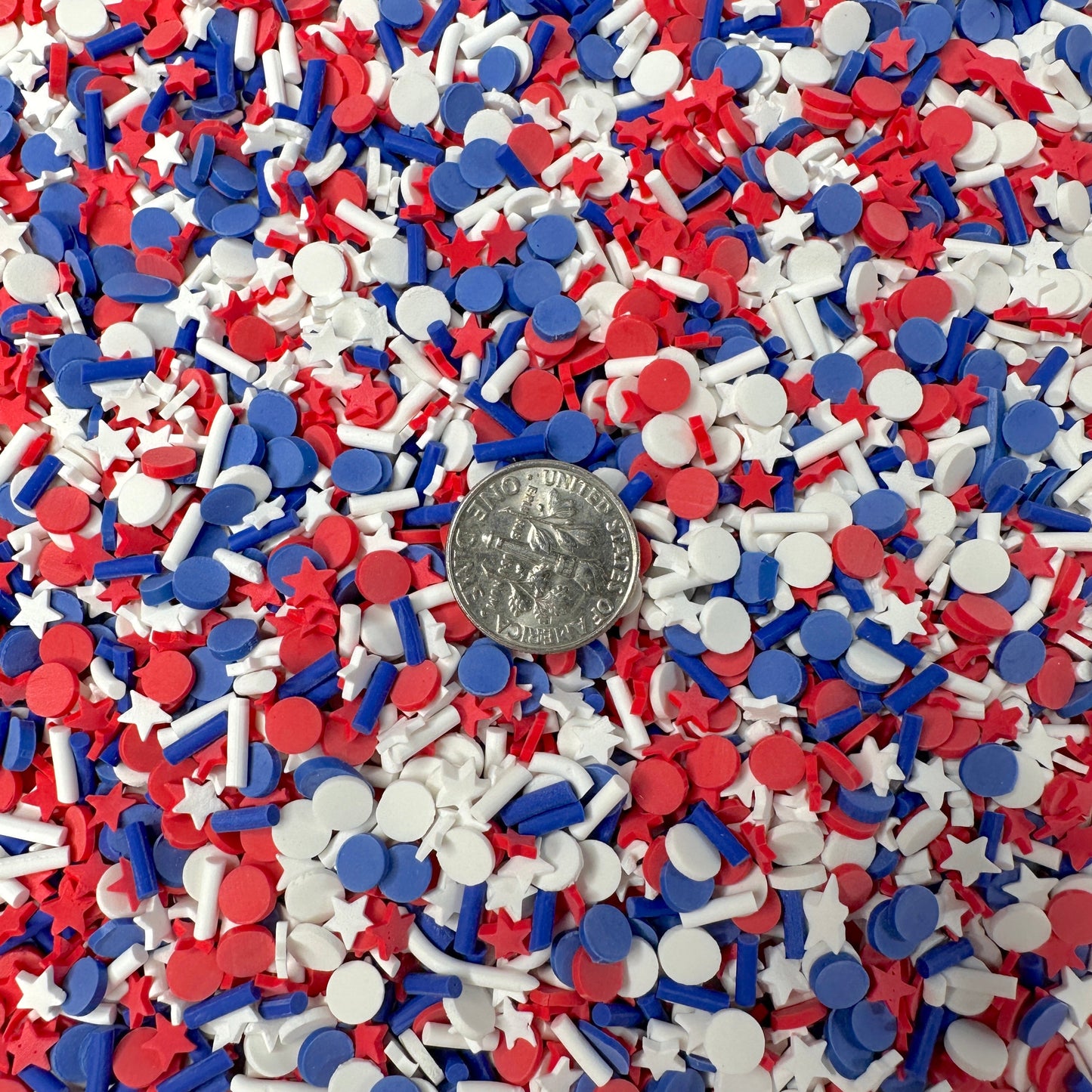 FAKE Star Spangled Banner USA Polymer Clay Sprinkle Mix (NOT EDIBLE) D37-18