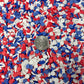 FAKE Star Spangled Banner usa Polymer Clay Sprinkle Mix (NOT EDIBLE) D37-18