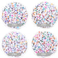 Letter A-Z Alphabet Beads, White beads with Multi Colored Letters (7MM)