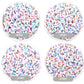 Letter A-Z Alphabet Beads, White beads with Multi Colored Letters (7MM)