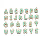 Medium Aquamarine Metal Letter Charms Individual or Set