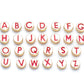 Red Metal Round Individual Letters Beads (8x3.5mm)