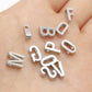 Silver Stainless Steel Individual Letter Charms (8x3mm)