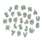 Cadet Blue Metal Letter Charms Individual or Set (11mm x 6.5mm x 2mm)