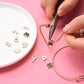 Pink Metal Letter Charms Individual or Set (11mm x 6.5mm x 2mm, Hole: 1.5mm)