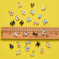 Pink Metal Letter Charms Individual or Set (11mm x 6.5mm x 2mm, Hole: 1.5mm)
