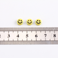 7MM White Flat Round Acrylic with Black Smiley Face Beads