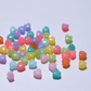 8MM Muted Jelly Pastel Heart Acrylic Spacer Beads with Vertical Hole