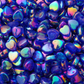 8MM Dark Blue Transparent Acrylic Heart Spacer Beads with Vertical Hole