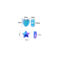 8MM Blue Transparent Acrylic Heart Spacer Beads with Vertical Hole