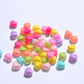 9MM Bright Colored Heart Acrylic Spacer Beads with Vertical Hole