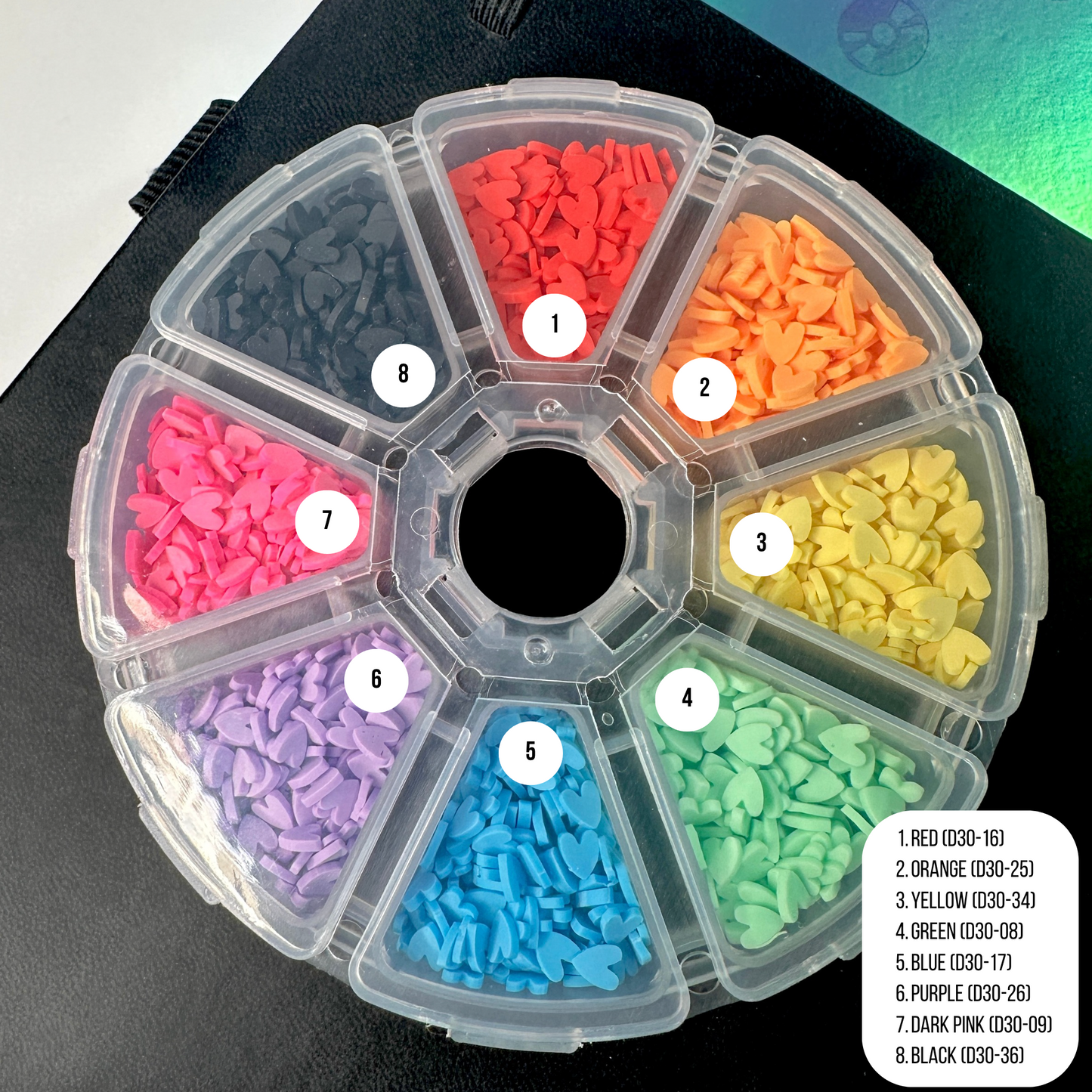 FAKE Rainbow Hearts Themed Polymer Clay Sprinkle Set/Box