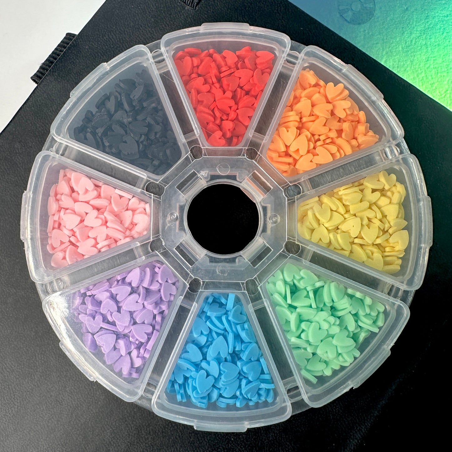 FAKE Rainbow Hearts Themed Polymer Clay Sprinkle Set/Box