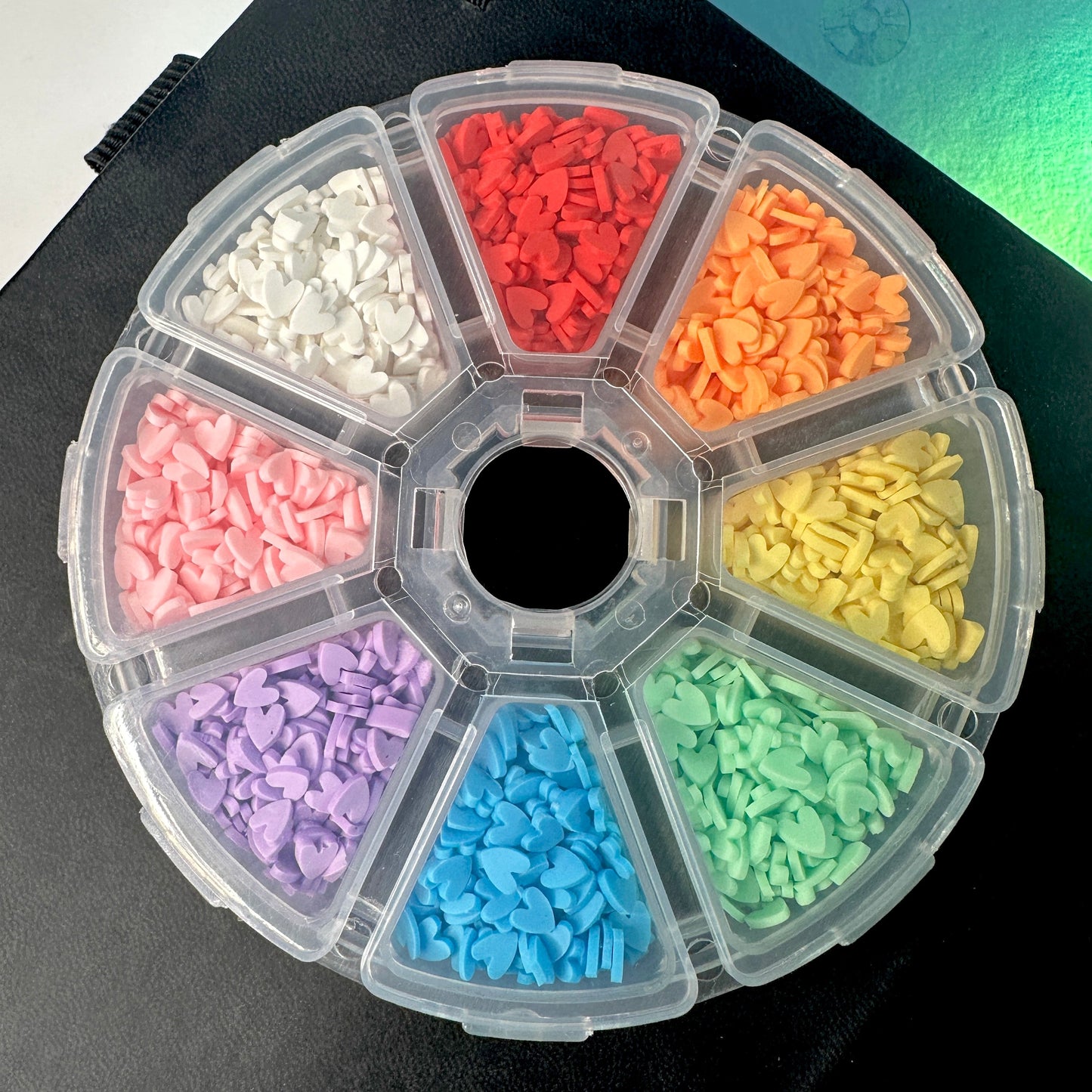 FAKE Rainbow Hearts Themed Polymer Clay Sprinkle Set/Box