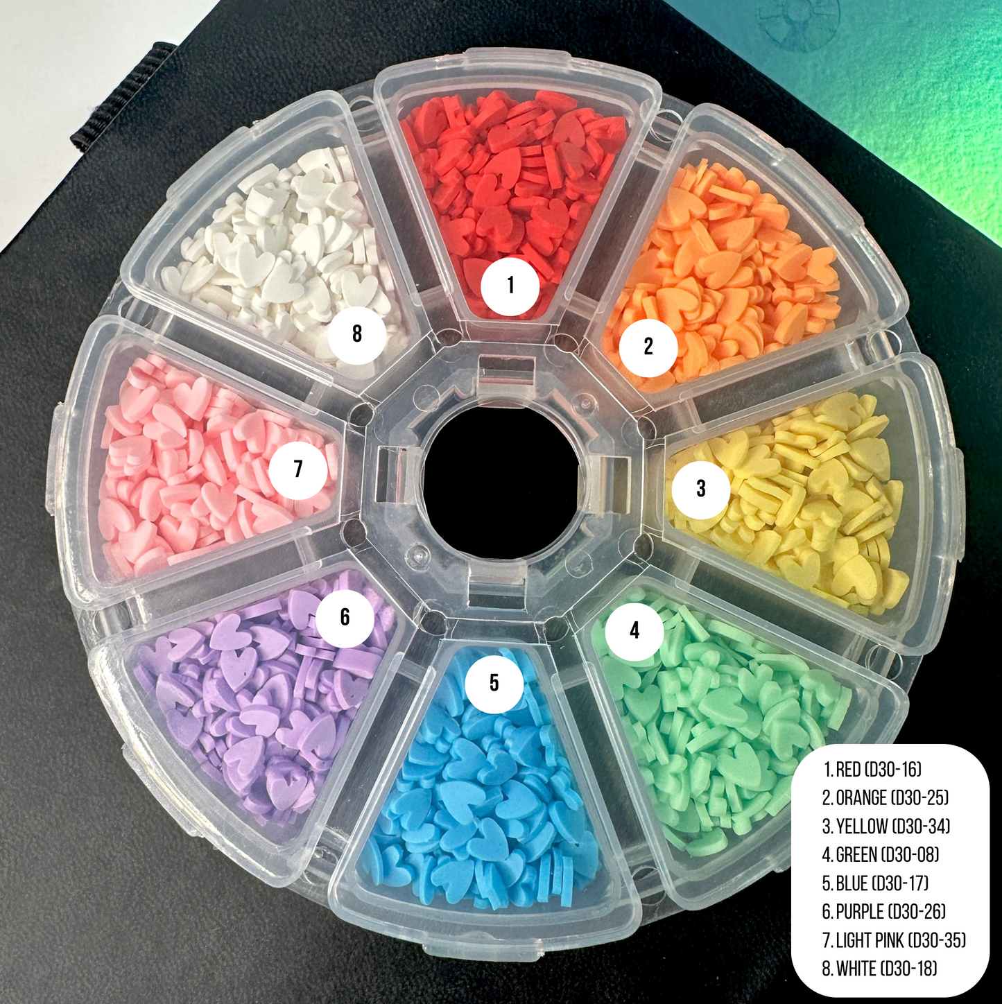 FAKE Rainbow Hearts Themed Polymer Clay Sprinkle Set/Box