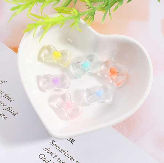 11MM AB Bow Shaped Acrylic Spacer Beads