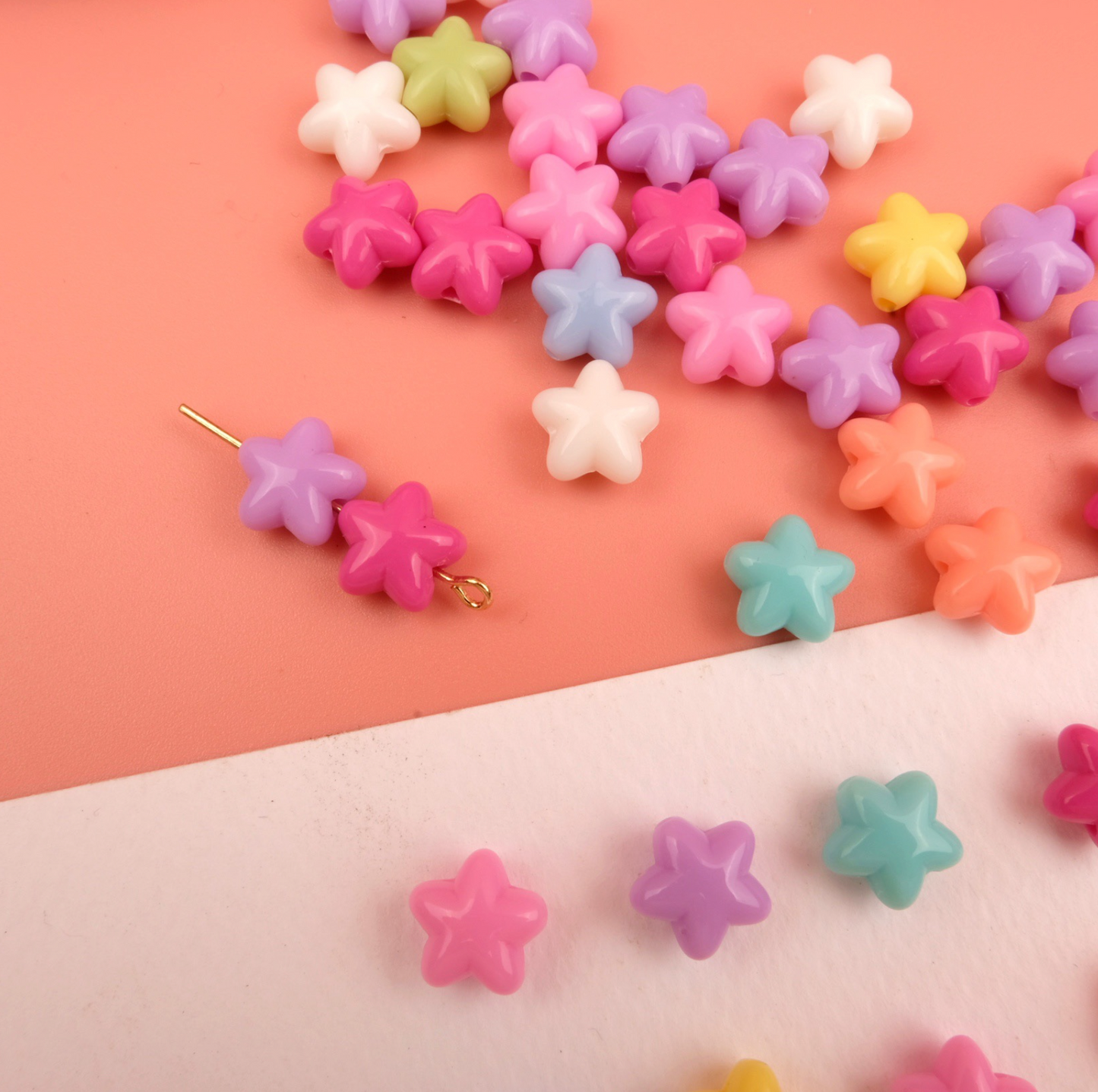 10MM Puffy Candy Star Acrylic Spacer Beads