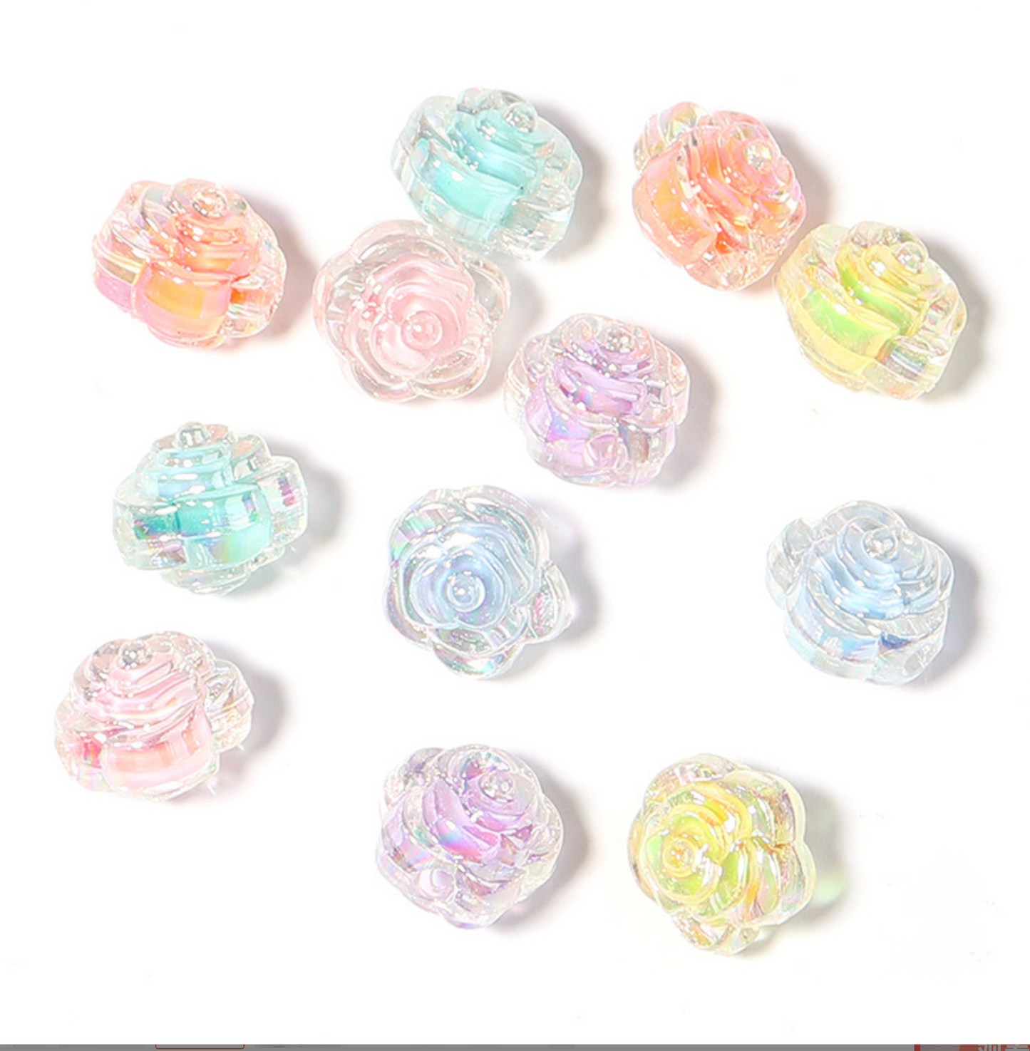 11MM AB Rose Acrylic Spacer Beads