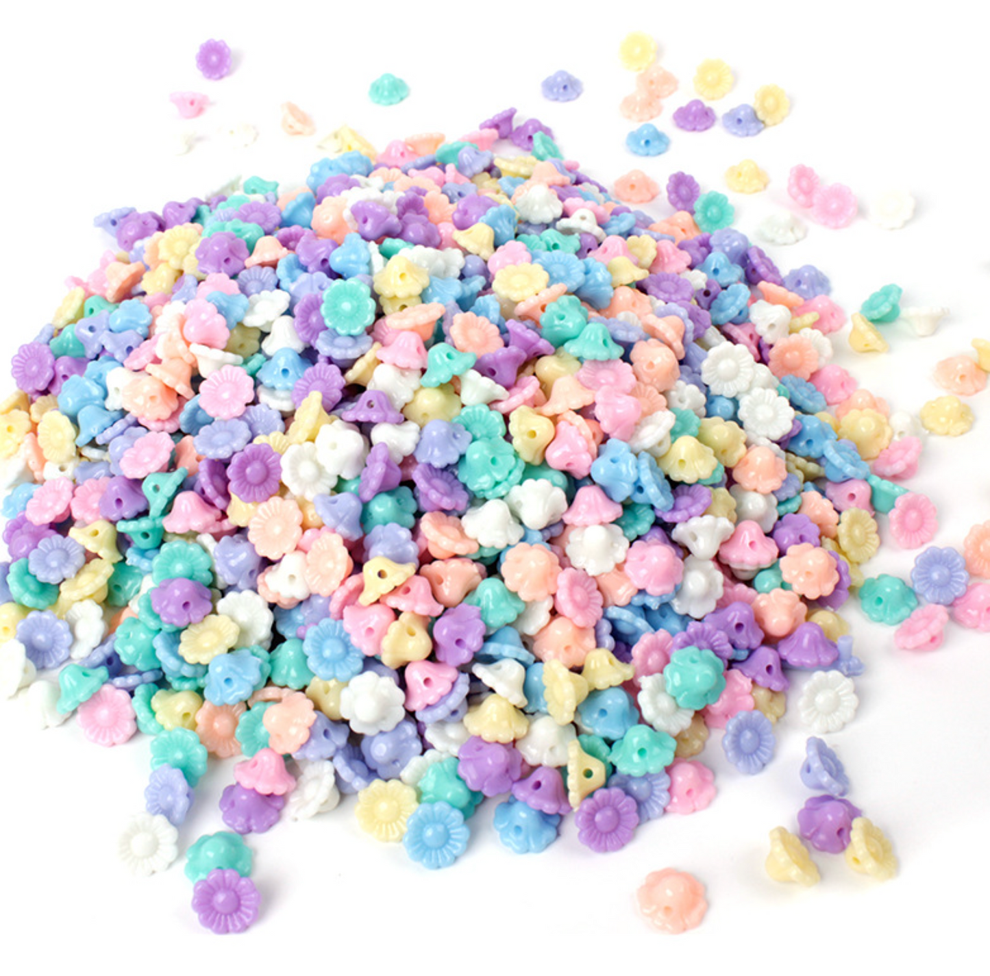 12MM Pastel Acrylic Flower Bud Spacer Beads