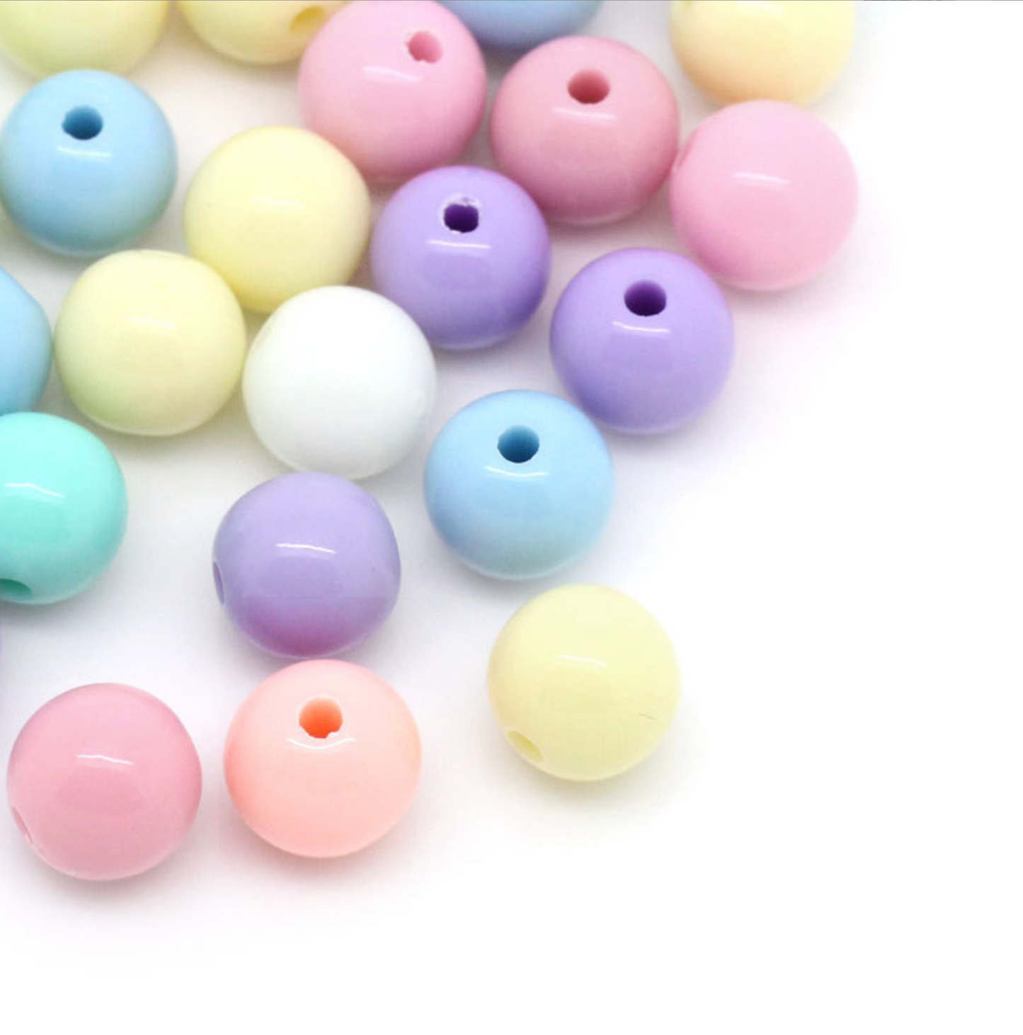 6MM/8MM Pastel Round Acrylic Spacer Beads