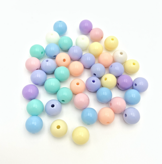 6MM/8MM Pastel Round Acrylic Spacer Beads