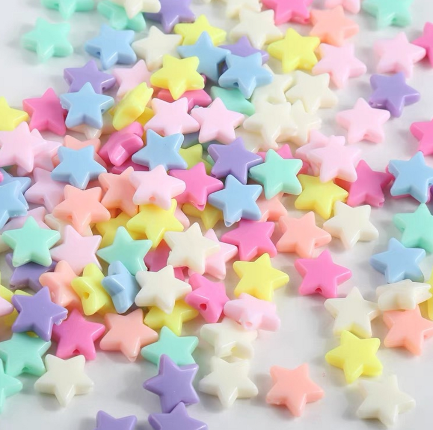 14MM Cute Pastel Acrylic Star Spacer Beads