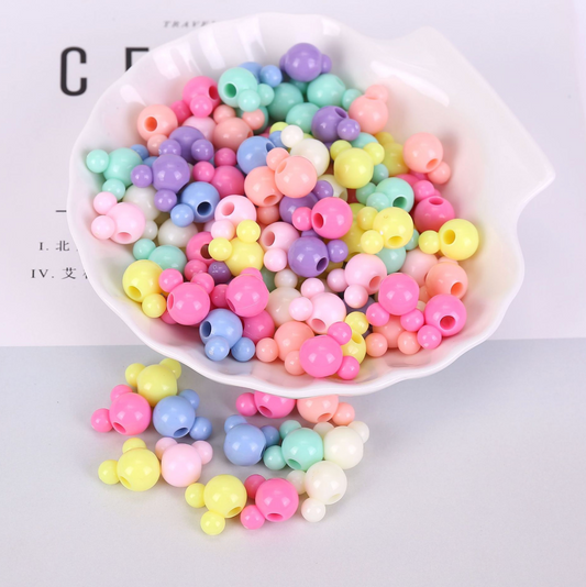 15MM Pastel Mouse Head Acrylic Spacer Beads