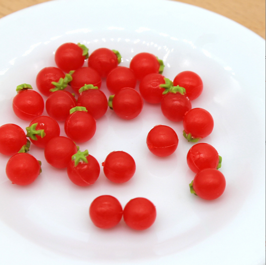 FAKE Tiny 7MM Whole Tomato for Dollhouse Cabochons