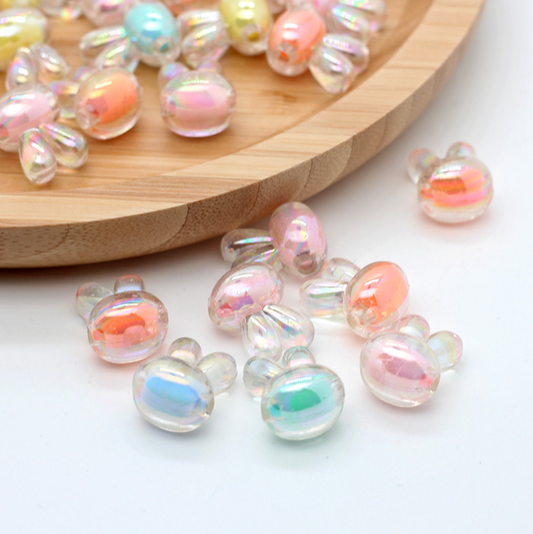 Chunky 16MM AB Acrylic Bunny Rabbit Head Beads