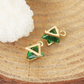 Green Triangle Cubic Zirconia 18K Gold Plated Charm (8MM x 6MM) Style Pendant