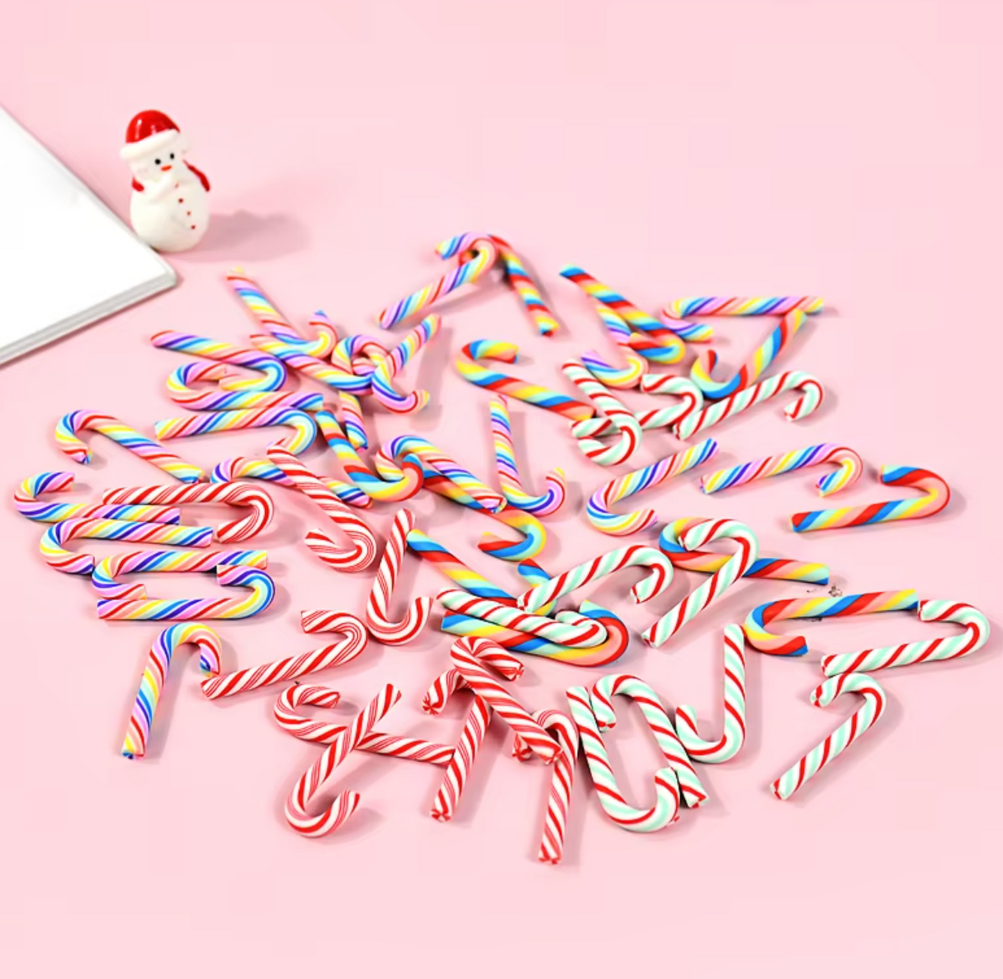 FAKE Polymer Clay Candy Cane Stick (3mm x 22-25mm; NOT EDIBLE)