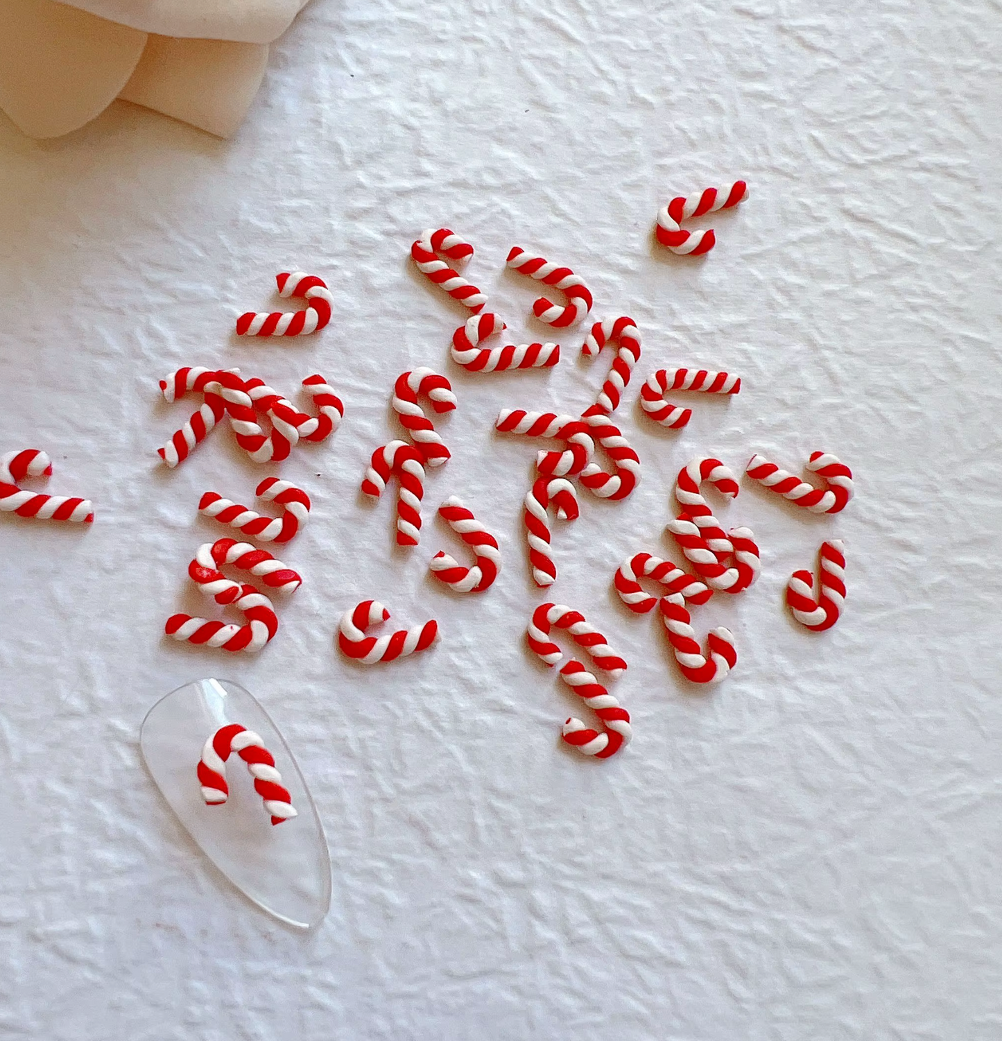 Tiny Polymer Clay Candy Cane Stick (5mm in length) NOT EDIBLE