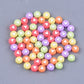 7MM Mixed Color Acrylic Flat Round Beads with White Hearts