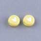 7MM Mixed Color Acrylic Flat Round Beads with White Hearts