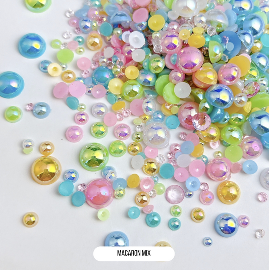 ABS Rhinestone Mixes, 3-10MM Rhinestones, 100g Bags (Multiple Colors)