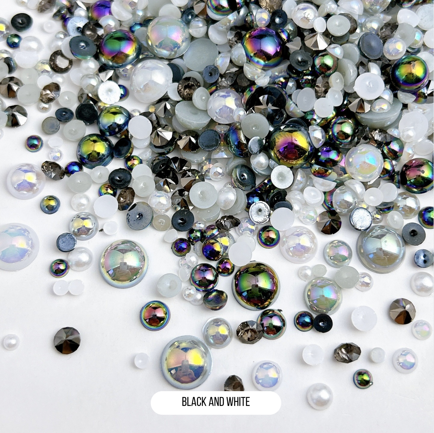 ABS Rhinestone Mixes, 3-10MM Rhinestones, 100g Bags (Multiple Colors)