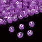 Translucent DARK FUCHSIA White Letter A-Z Alphabet Individual Beads (7MM)