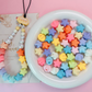 Chunky 14MM Pastel Macaron Puffy Candy Star Acrylic Spacer Beads