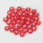 Translucent RED, White Letter A-Z Alphabet Individual Beads (7MM)