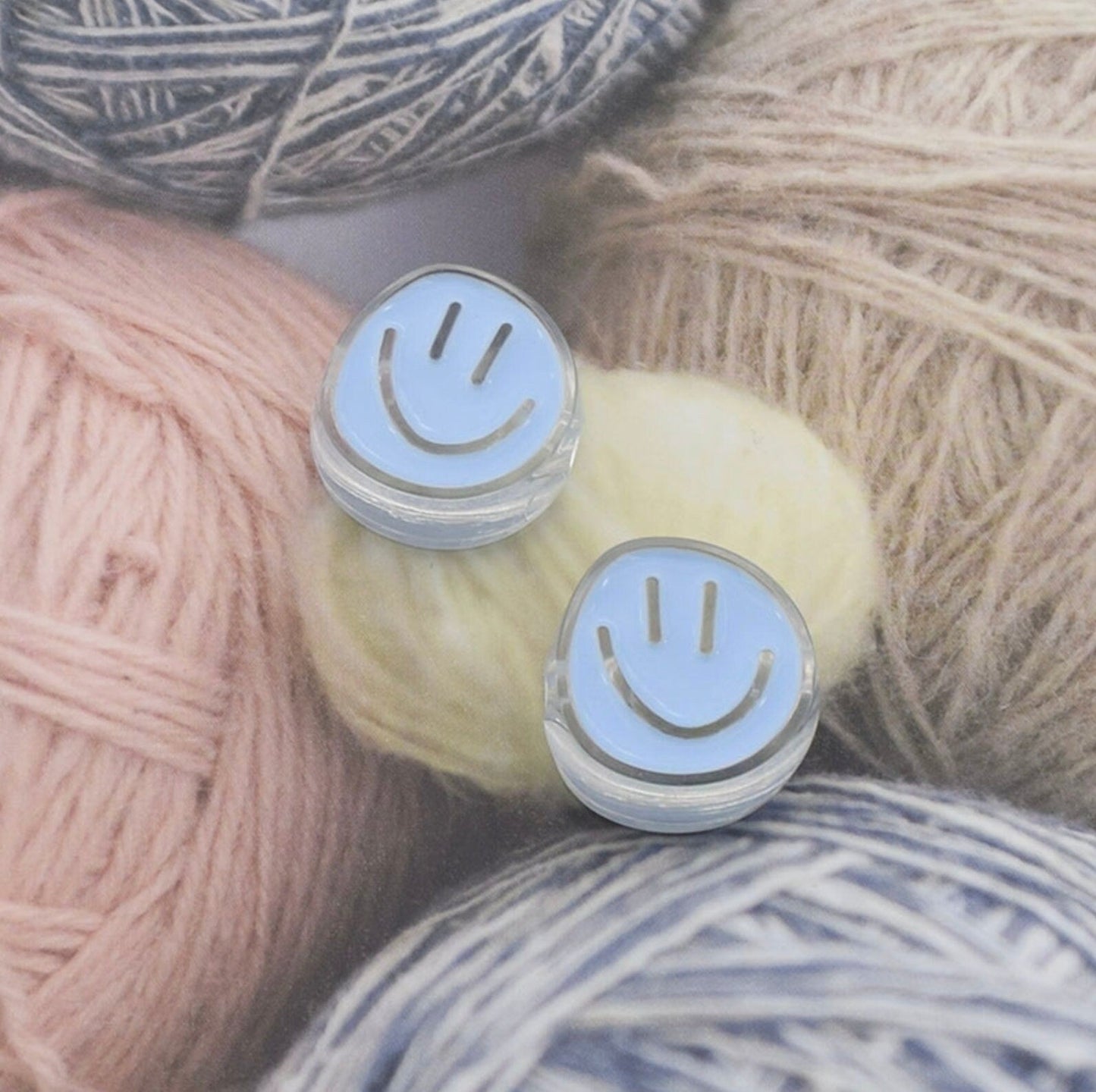 Chunky Cute Lopsided Happy Face Acrylic Bead (21mm x 23mm)