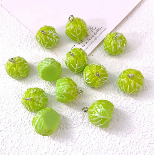 1.7cm x 1.5cm Green Cabbage, Food Themed Charms