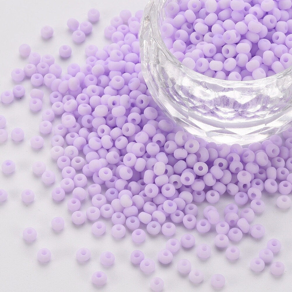 3MM Frosted Medium Orchid 8/0 Glass Seed Beads (S048-006)