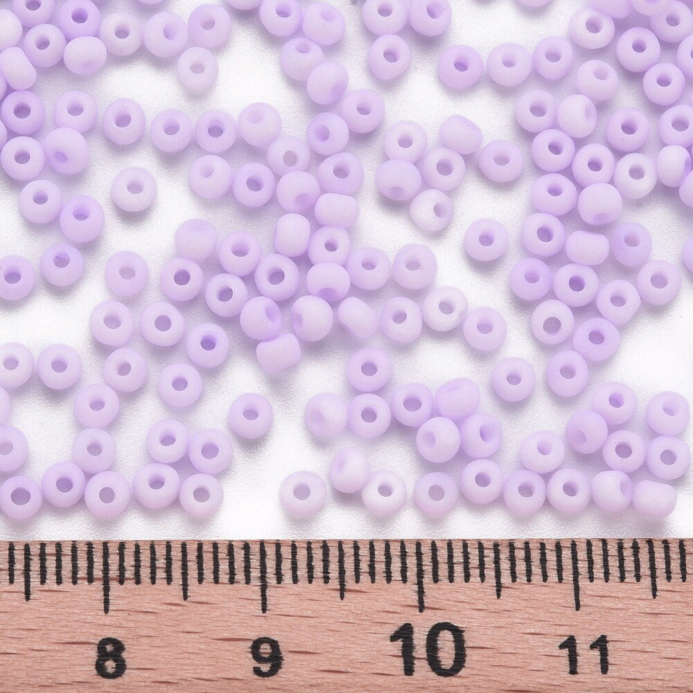 3MM Frosted Medium Orchid 8/0 Glass Seed Beads (S048-006)