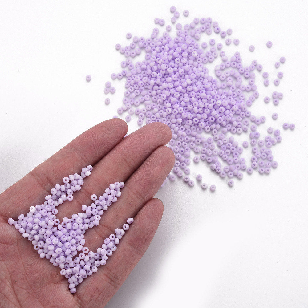 3MM Frosted Medium Orchid 8/0 Glass Seed Beads (S048-006)