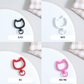 Pastel Spray Painted Metal Cat Head Shaped Key Rings (Color Choices Available)