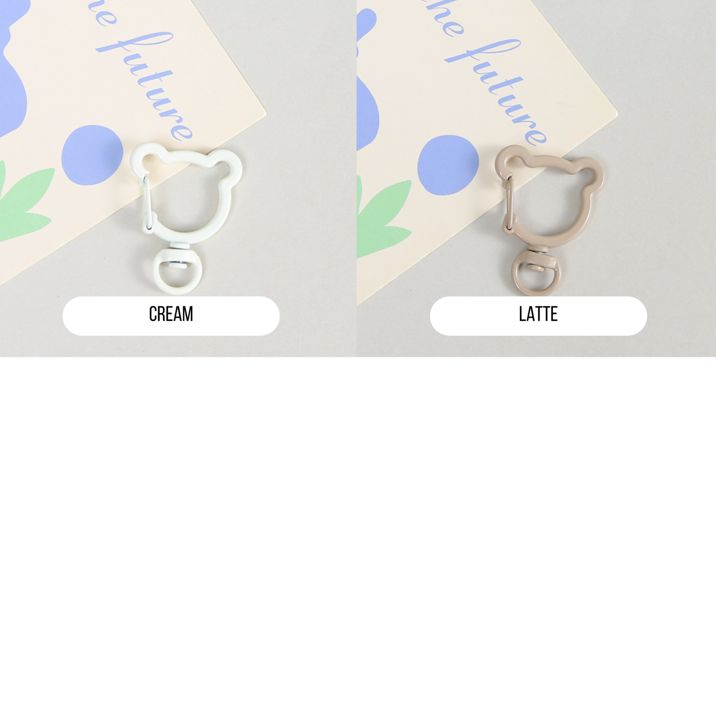 Pastel Metal Bear Head Version 2 Key Rings (Color Choices)