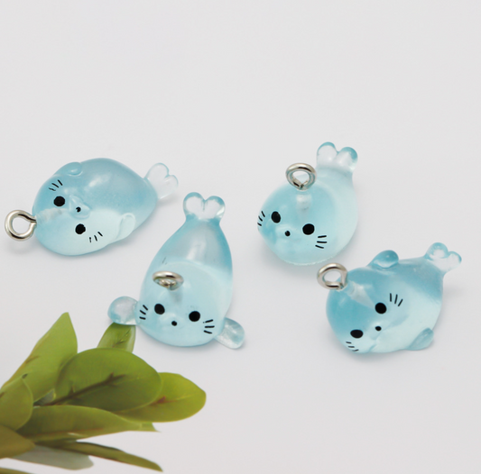 Cute Translucent Blue Seals, Lazy Seal Charms (Multiple Styles)